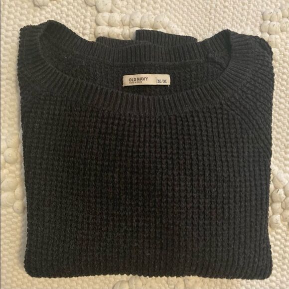 Navy scoop neck knit sweater Medium - Picture 5 of 7